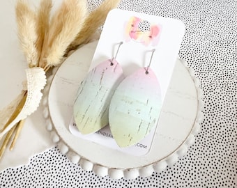 Pastel Rainbow Cork Earrings