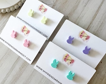 Pastel Bunny Peep Studs