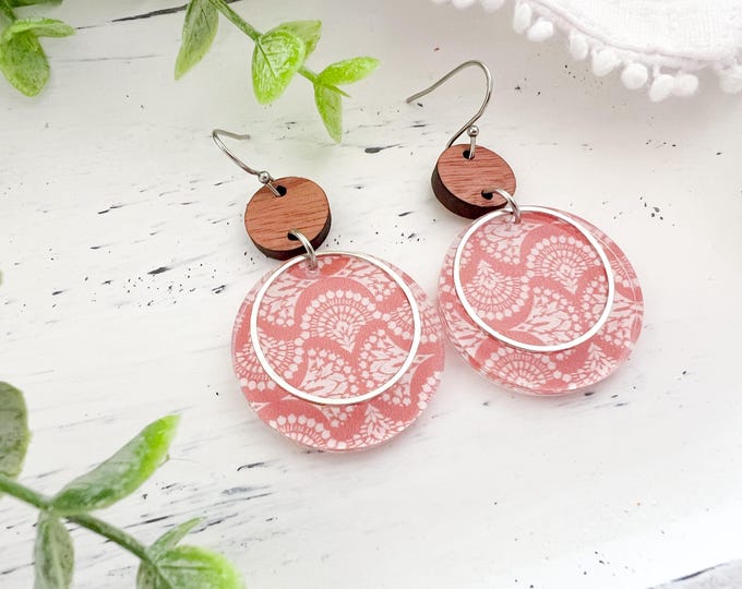 Blush Boho Circle Earrings