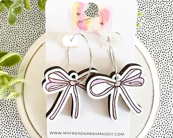 Sweet Wooden Bow Earrings