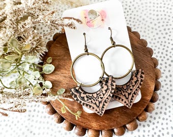 Rustic Boho Wooden Earrings