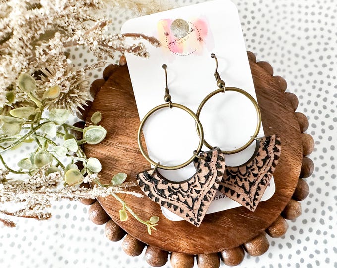 Rustic Boho Wooden Earrings