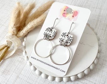 Black + White Cork with Silver Hoop
