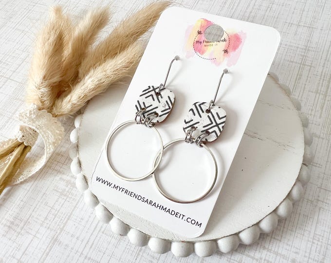 Black + White Cork with Silver Hoop