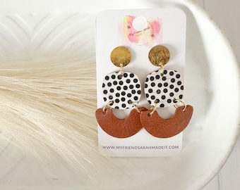 Polka Dot Geometric Earrings