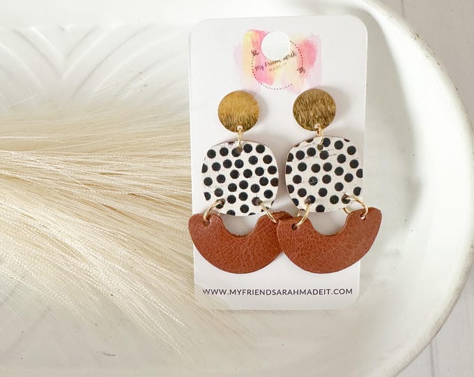 Polka Dot Geometric Earrings