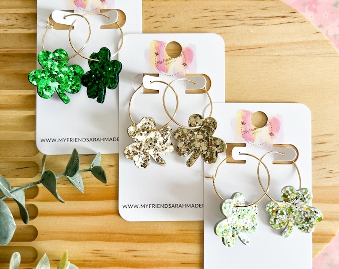 Lucky Shamrock Hoop Earrings