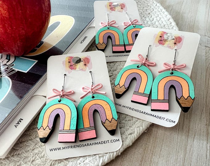 Rainbow Pencil Earrings
