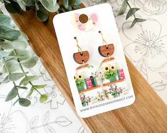 Floral Bookshelf Earrings