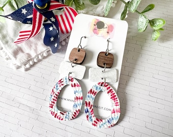 Triple Layer 4th of July Earrings