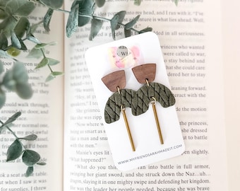 Geometric Leather Dangle Earrings