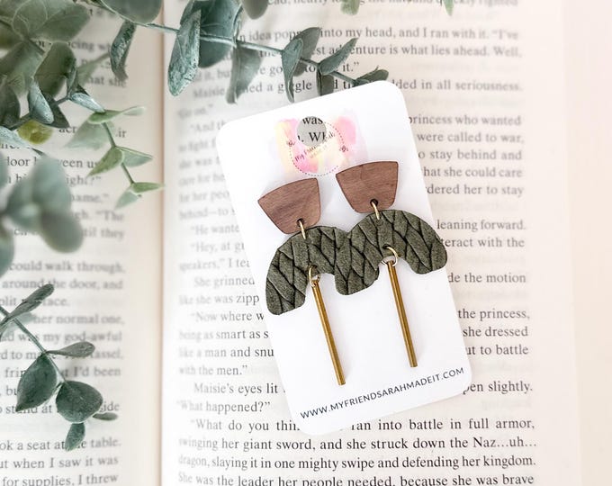 Geometric Leather Dangle Earrings