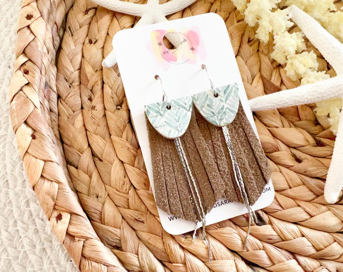 Coastal Leaf Fringe Earrings