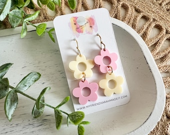Pastel Retro Flower Dangles