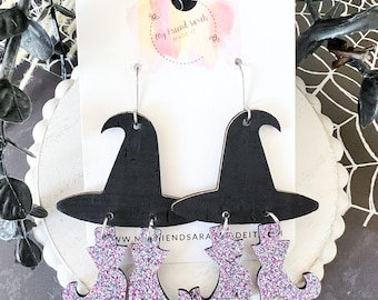 Witch Hat & Boots Earrings | You Choose Color
