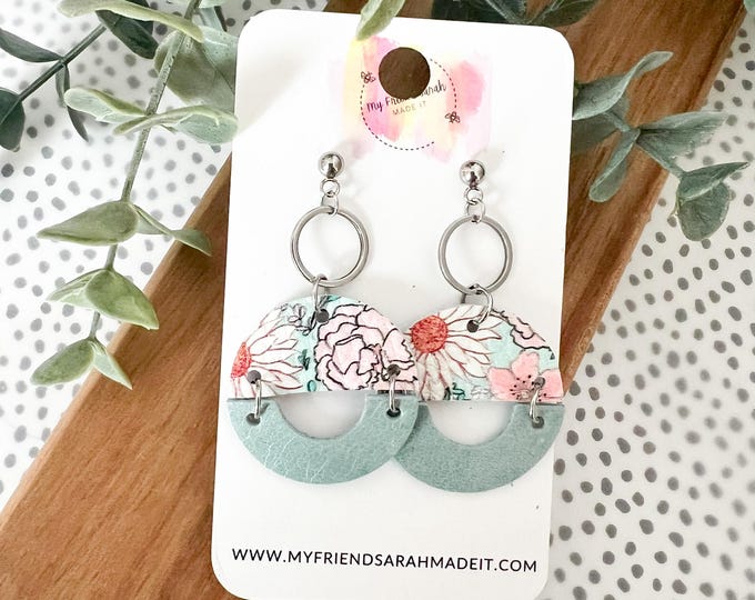 Floral Leather Earrings