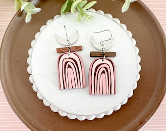Pink Ombre Arch Earrings