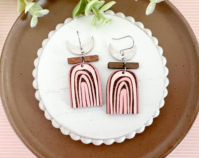 Pink Ombre Arch Earrings