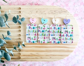 Pastel Library Shelf Earrings