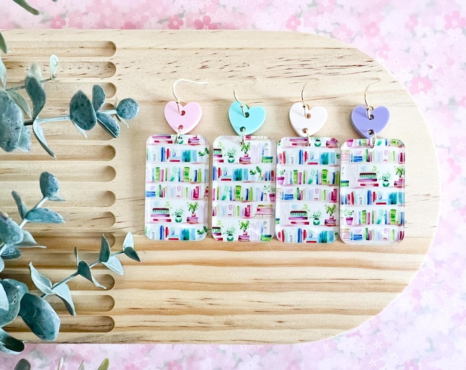 Pastel Library Shelf Earrings
