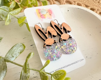 Glitter Bunny Earrings