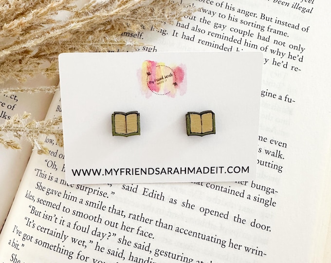 Open Book Stud Earrings