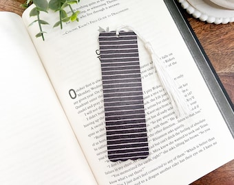 Black & White Striped Cork Bookmark