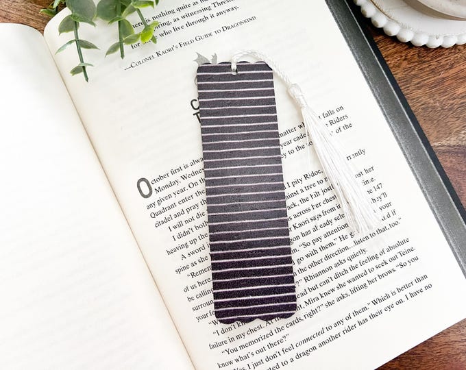 Black & White Striped Cork Bookmark