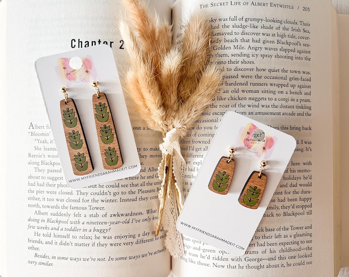 Leaf Stack Wooden Earrings
