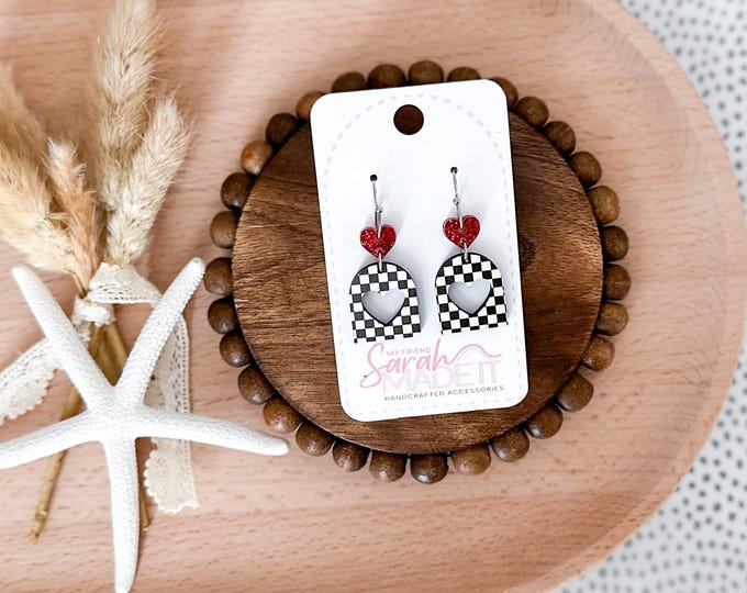 Checkered Valentine Earrings