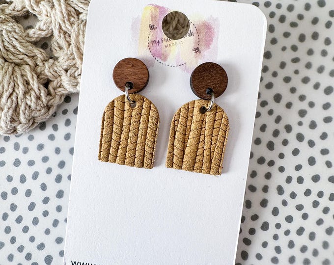 Mustard Leather Earrings