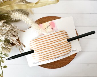 Mustard & White Striped Hair Cuff