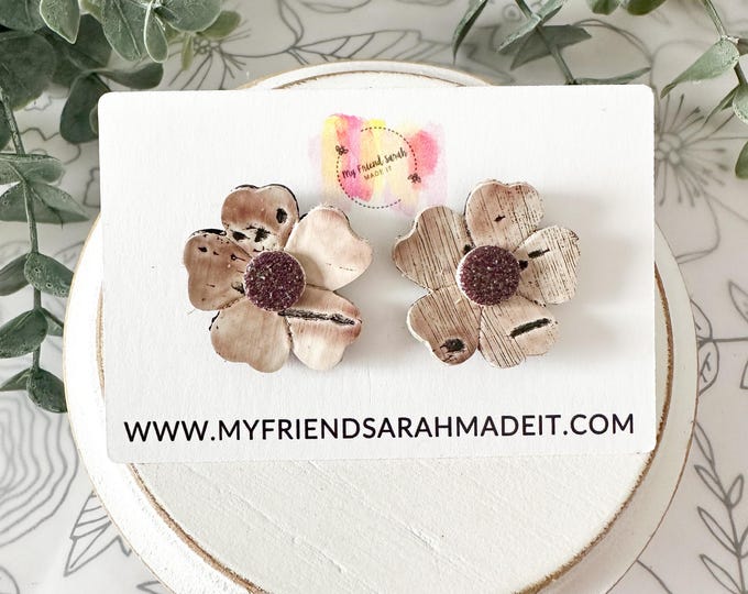 Birch Floral Statement Stud Earrings