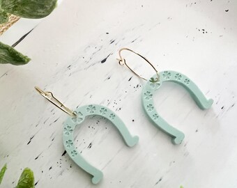Lucky Clover Horseshoe Earrings