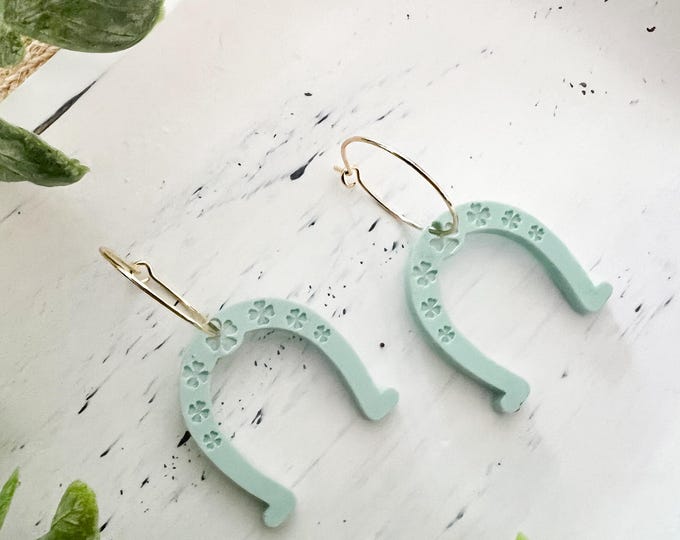 Lucky Clover Horseshoe Earrings