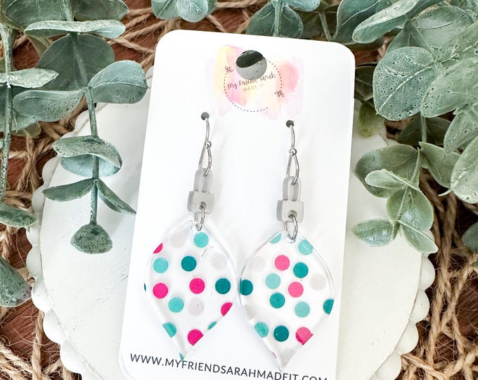 Acrylic Holiday Ornament Earrings