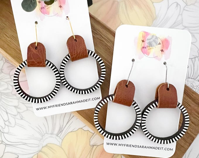 Black & White Hoop Earrings