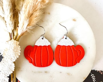 Pumpkin Spice Mug Earrings