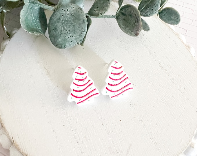 Christmas Tree Cake Stud Earrings