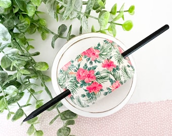 Tropical Orange Hibiscus Cork Hair Cuff