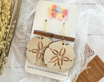 Driftwood Sand Dollar Earrings