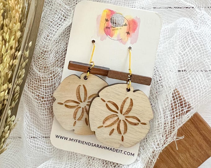 Driftwood Sand Dollar Earrings