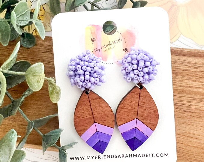 Lavender Pop Leaf Earrings