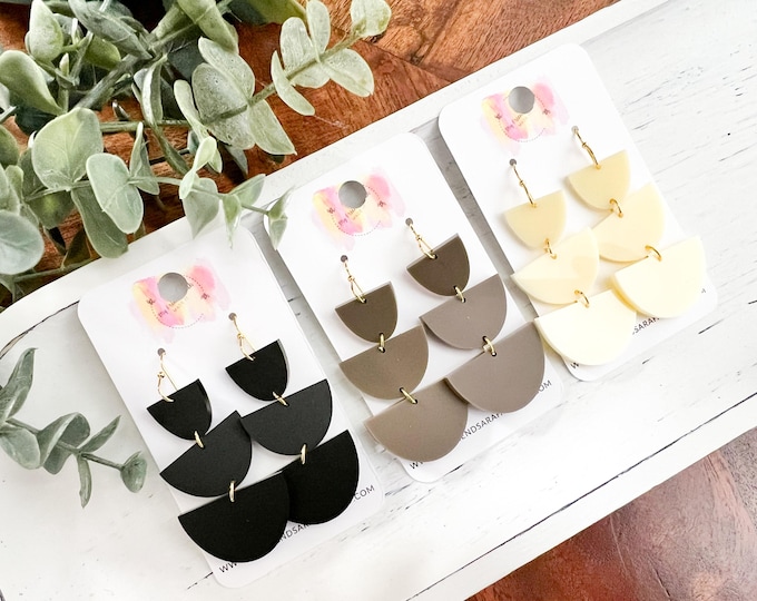 Neutral Acrylic Dangle Earrings