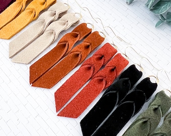 Suede Braided Leather Earrings