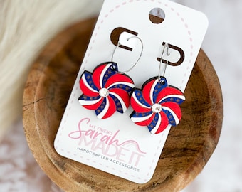 Patriotic Pinwheel Earrings