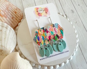 Fiesta Confetti Hexagon Earrings
