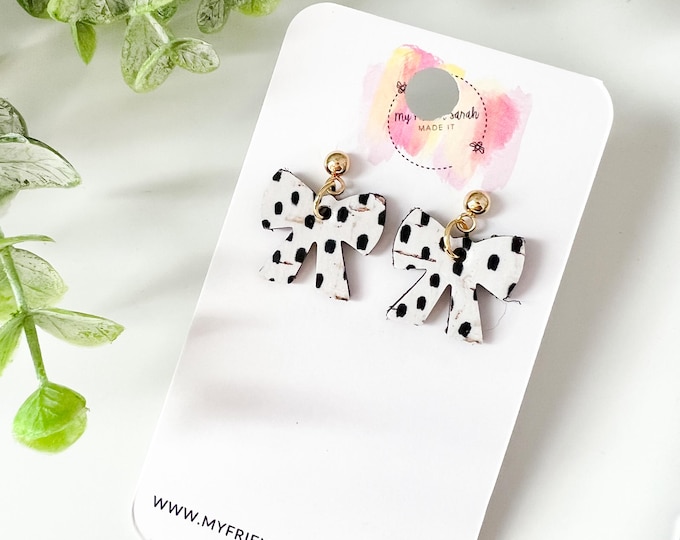 Tiny Cork Bow Earrings