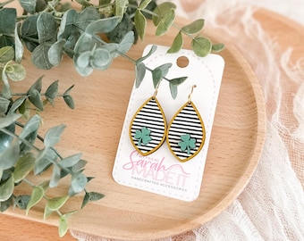 Hand-painted Wooden Shamrock Teardrops