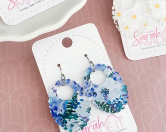 Scalloped Floral Acrylic Earrings